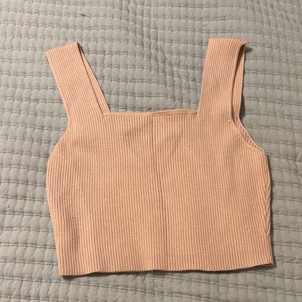 Amazon Ribbed Beige Tank Top - Picture 3 of 3